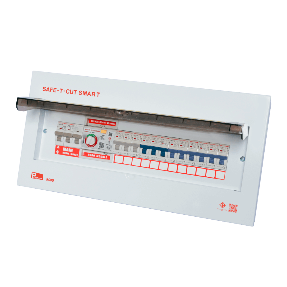 ชุดตู้คอนซูเมอร์ 12 ช่อง เบรคเกอร์กันดูด 63 แอมป์ เซฟ-ที-คัท สมาร์ท รุ่น PREMIER RCBO_1